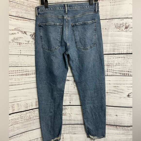 AGOLDE Jeans Womens size 29 Toni Mid-Rise Straight Blue Landmark organic Cotton - Picture 4 of 16